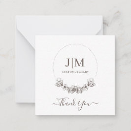 Einfache moderne Monogram-Juweliermarke Mitteilungskarte