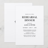 Einfache Moderne Monogram Probe Dinner Einladung (Vorne/Hinten)