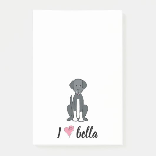 Einfache moderne Monogram Stilftiger Schwarz-weiße Post-it Klebezettel (Vorderseite)