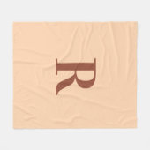 Einfache moderne Monogram Terracotta Beige Fleecedecke (Vorderseite (Horizontal))