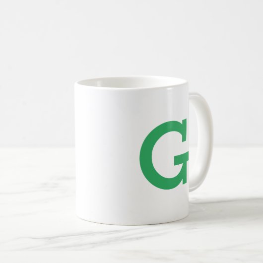 Einfache moderne Monogramm-Anfangsbuchstaben in Gr Kaffeetasse (VorderseiteRechts)