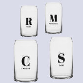 Einfache moderne Monogramm Anfangsname Personalisi Dosenglas