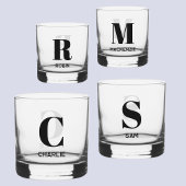 Einfache moderne Monogramm Anfangsname Personalisi Whiskyglas