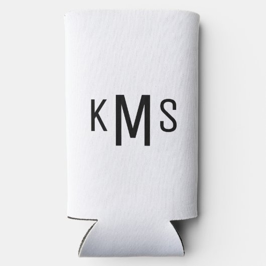 Einfache moderne Monogramm B/W Selters Dosenkühler (Rückseite)