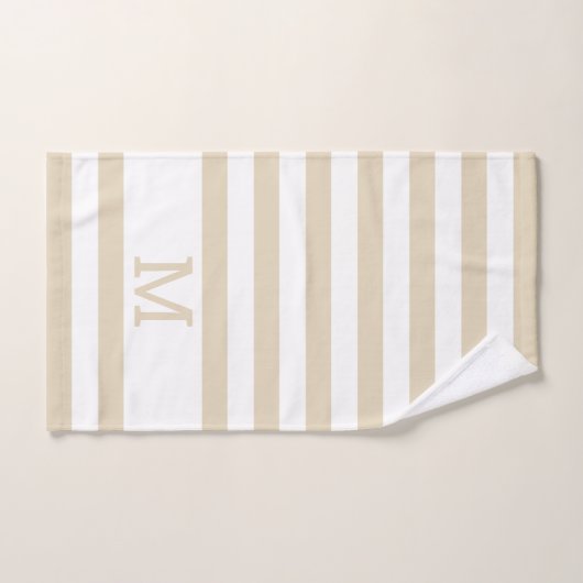 Einfache, moderne Monogramm, Beige gestrichen Badhandtuch Set (Handtuch)