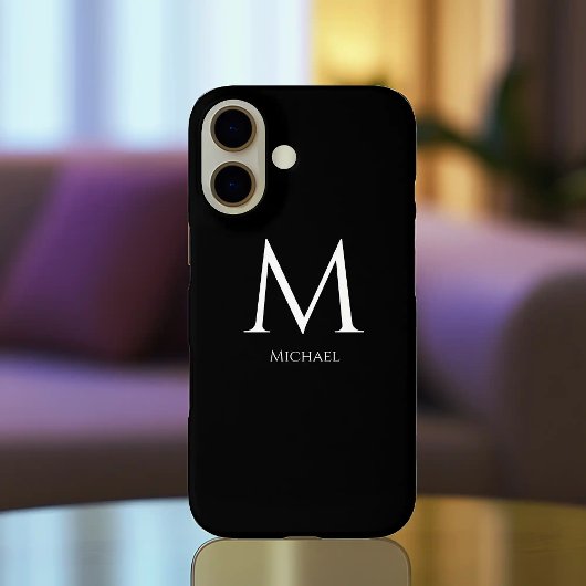 Einfache moderne Monogramm Case-Mate iPhone Hülle