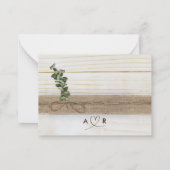 Einfache moderne Monogramm Couple Rustic Eukalyptu Mitteilungskarte (Rückseite)