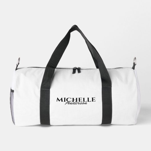 Einfache moderne Monogramm Duffle Bag (Rückseite)