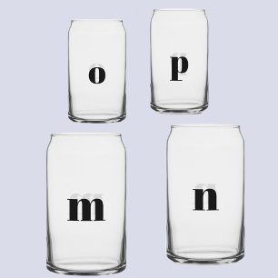 Einfache moderne Monogramm ErstPersonalisiert Dosenglas