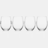 Einfache moderne Monogramm ErstPersonalisiert Weinglas Ohne Stiel (Links)