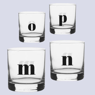 Einfache moderne Monogramm ErstPersonalisiert Whiskyglas