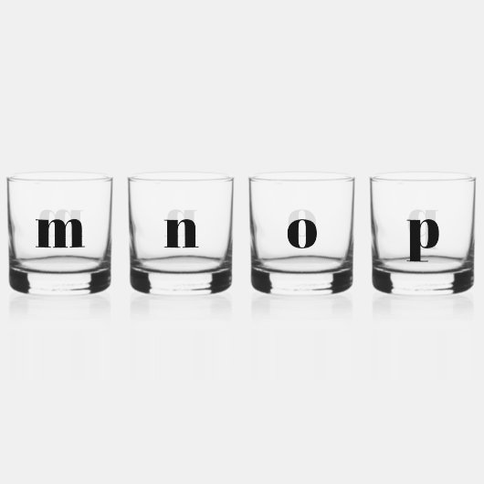 Einfache moderne Monogramm ErstPersonalisiert Whiskyglas (Hinten)