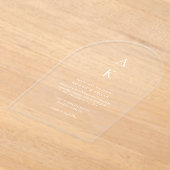 Einfache moderne Monogramm-Foto-Hochzeit Acryleinladungen (Ablage )