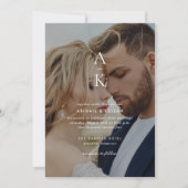Einfache moderne Monogramm-Foto-Hochzeit Einladung (Vorderseite)