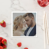 Einfache moderne Monogramm-Foto-Hochzeit Serviette (Beispiel)