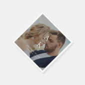 Einfache moderne Monogramm-Foto-Hochzeit Serviette (Ecke)