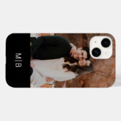 Einfache moderne Monogramm-Foto - Personalisierter Case-Mate iPhone Hülle (Rückseite (Horizontal))