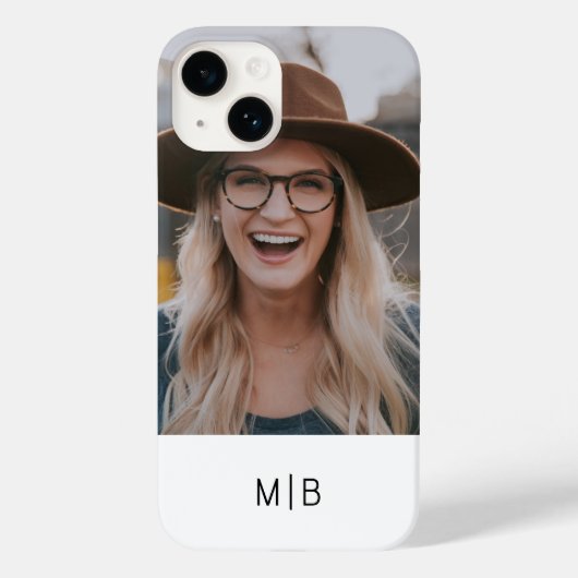 Einfache moderne Monogramm-Foto - Personalisierter Case-Mate iPhone Hülle (Rückseite)