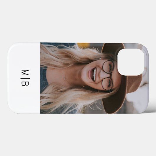 Einfache moderne Monogramm-Foto - Personalisierter Case-Mate iPhone Hülle (Rückseite (Horizontal))