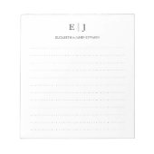Einfache moderne, monogramm gepunktete Linien Notizblock (Vorderseite)