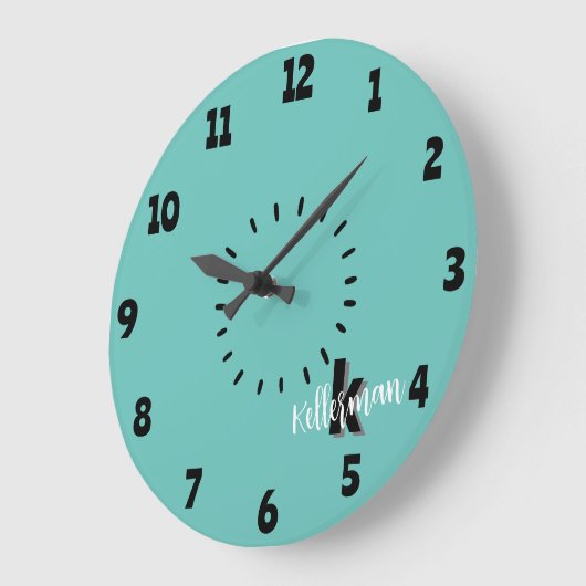 Einfache moderne Monogramm Große Wanduhr (Winkel)