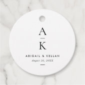 Einfache moderne Monogramm-Hochzeit Geschenkanhänger (Vorderseite)