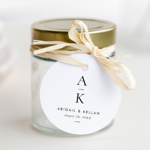 Einfache moderne Monogramm-Hochzeit Geschenkanhänger