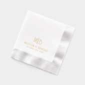 Einfache, moderne Monogramm-Hochzeit nach Maß Servietten Mit Folie (Links)