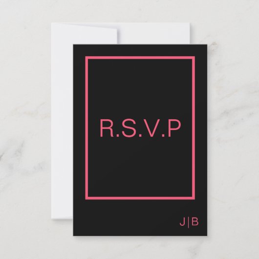 Einfache moderne monogramm Hochzeit RSVP CARD (Vorderseite)