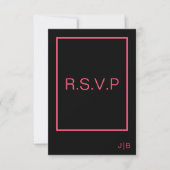 Einfache moderne monogramm Hochzeit RSVP CARD Karte (Vorderseite)