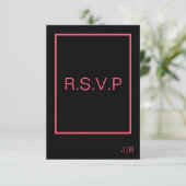 Einfache moderne monogramm Hochzeit RSVP CARD Karte (Stehend Vorderseite)