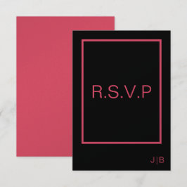 Einfache moderne monogramm Hochzeit RSVP CARD Karte