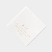 Einfache moderne Monogramm-Hochzeit Servietten Mit Folie (Rechts)