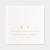 Einfache moderne Monogramm-Hochzeit Servietten Mit Folie (Vorderseite)