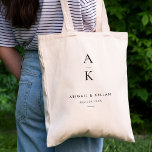 Einfache moderne Monogramm-Hochzeit Tragetasche<br><div class="desc">Die einfache moderne Monogram Wedding Tote Bag besticht durch moderne,  weiche,  moderne Paarungen in Erdtönen.</div>