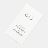 Einfache moderne Monogramm-Hochzeit/Verlobung Serviette (Ecke)