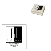 Einfache moderne Monogramm-Initialen Rücksendeadre Gummistempel (Stempel)