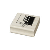 Einfache moderne Monogramm-Initialen Rücksendeadre Gummistempel (Stempel)