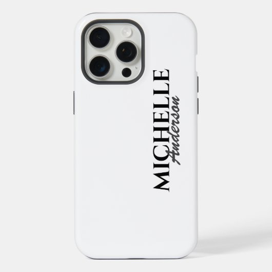 Einfache moderne Monogramm iPhone Hülle (Rückseite)