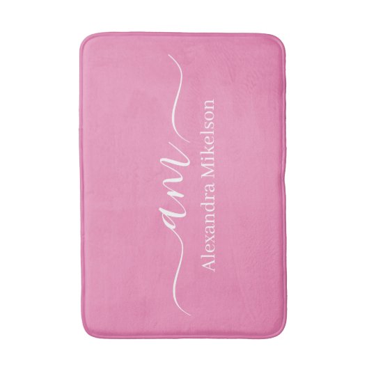 Einfache, moderne Monogramm Minimalistisch Badematte (Vorderseite Vertikal)