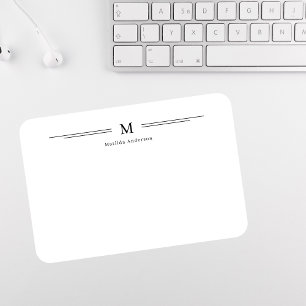 Einfache, moderne Monogramm Name-Familie Mitteilungskarte