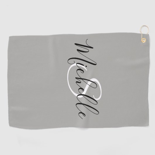 Einfache moderne Monogramm Personalisiert Golfhandtuch (Horizontal)