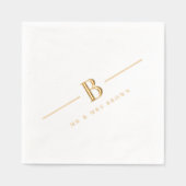Einfache moderne Monogramm-Personalisierte Hochzei Servietten Mit Folie (Vorderseite)