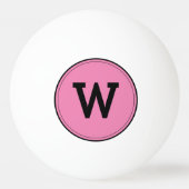 Einfache, moderne Monogramm Pink Ping Pong Ball Tischtennisball (Rückseite)