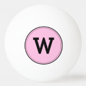 Einfache, moderne Monogramm Pink Ping Pong Ball Tischtennisball (Rückseite)