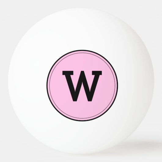 Einfache, moderne Monogramm Pink Ping Pong Ball Tischtennisball (Rückseite)