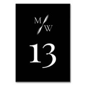 Einfache moderne Monogramm-Rücken-Hochzeit Tischnummer (Rückseite)