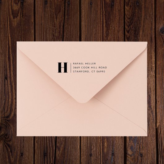 Einfache moderne Monogramm-Rücksendeadresse Gummistempel