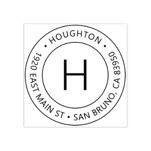 Einfache moderne Monogramm-Rücksendeadresse Gummistempel