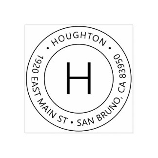 Einfache moderne Monogramm-Rücksendeadresse Gummistempel